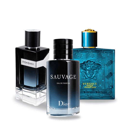 Pack Exclusivo 3 Fragancias – Sauvage, Y Men & Eros (100 ml cada uno)